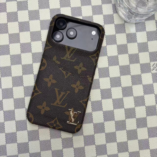 AAOO Leather Phone Case with Card Holder For iPhone 12-17 Series
