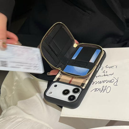 AAOO Luxus-Ledergeldbörse Kartenhalter Crossbody iPhone Hülle für iPhone 12-17 Serie