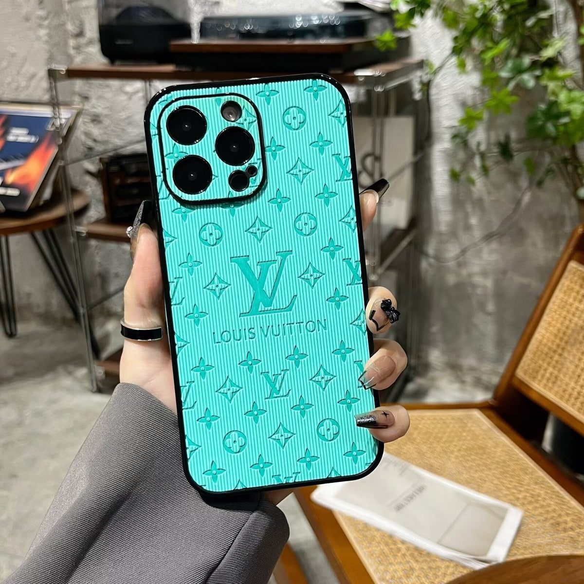 AAOO 3D Embossed Leather Phone Case for iPhone