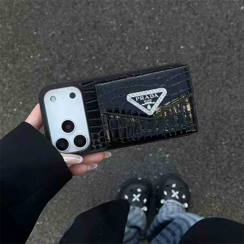 AAOO Elegant Apple Phone Case with Card Holder For iPhone 12-17