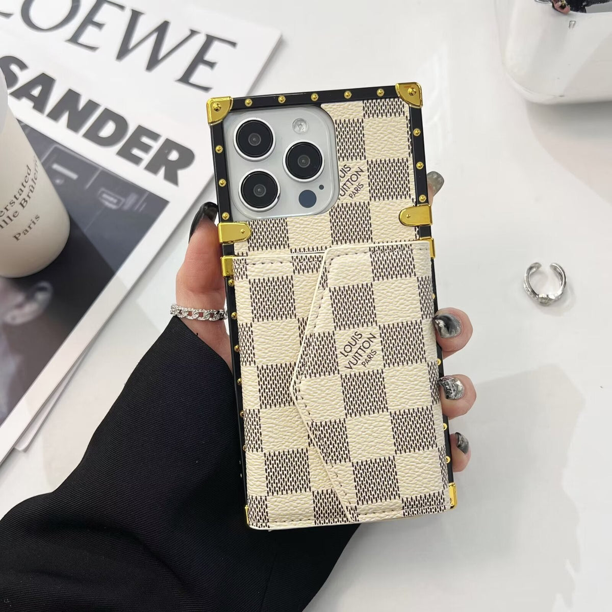 AAOO Luxury CANVAS LEATHER CARD HOLDER – Phone Case – With Strap