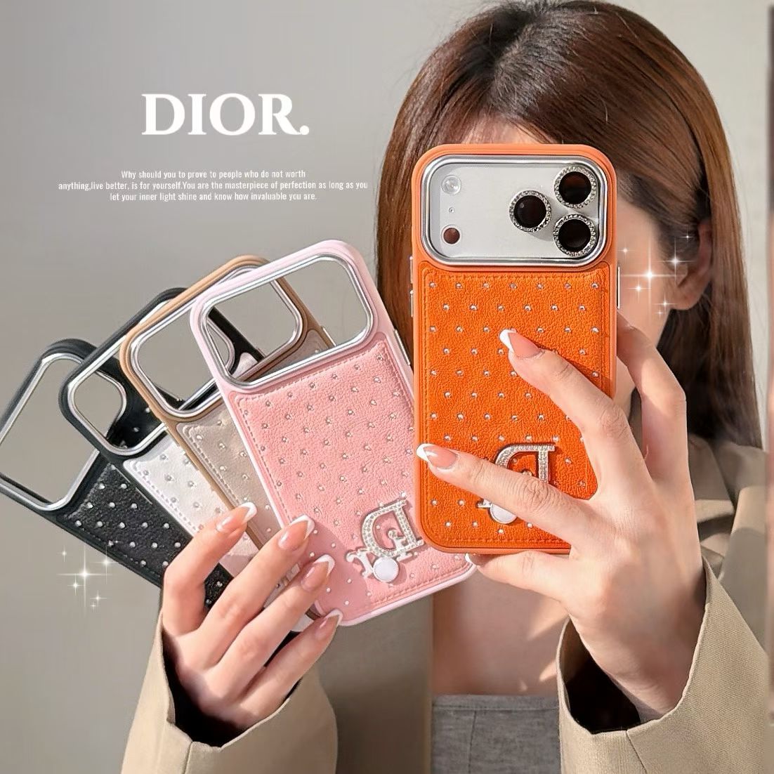 AAOO Classic Style Crystal Studded Luxury iPhone Case