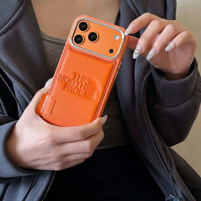 TNF Outdoor Leather Flap Pocket Case for iPhone 13-18 Pro & Pro Max