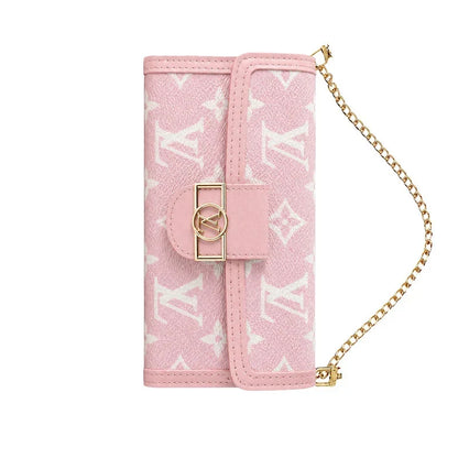 AAOO Luxuriöse iPhone-Lederhülle mit Flip Wallet und Umhängegurt