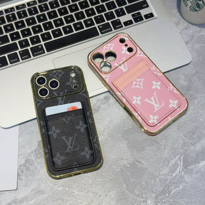 AAOO Luxus-Handyhülle mit Kartenhalter für iPhone 12-17 Serie