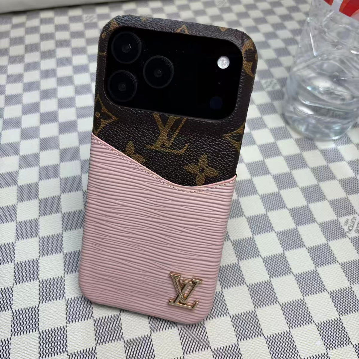 AAOO Leder Handyhülle mit Kartenhalter für iPhone 12-17 Serie