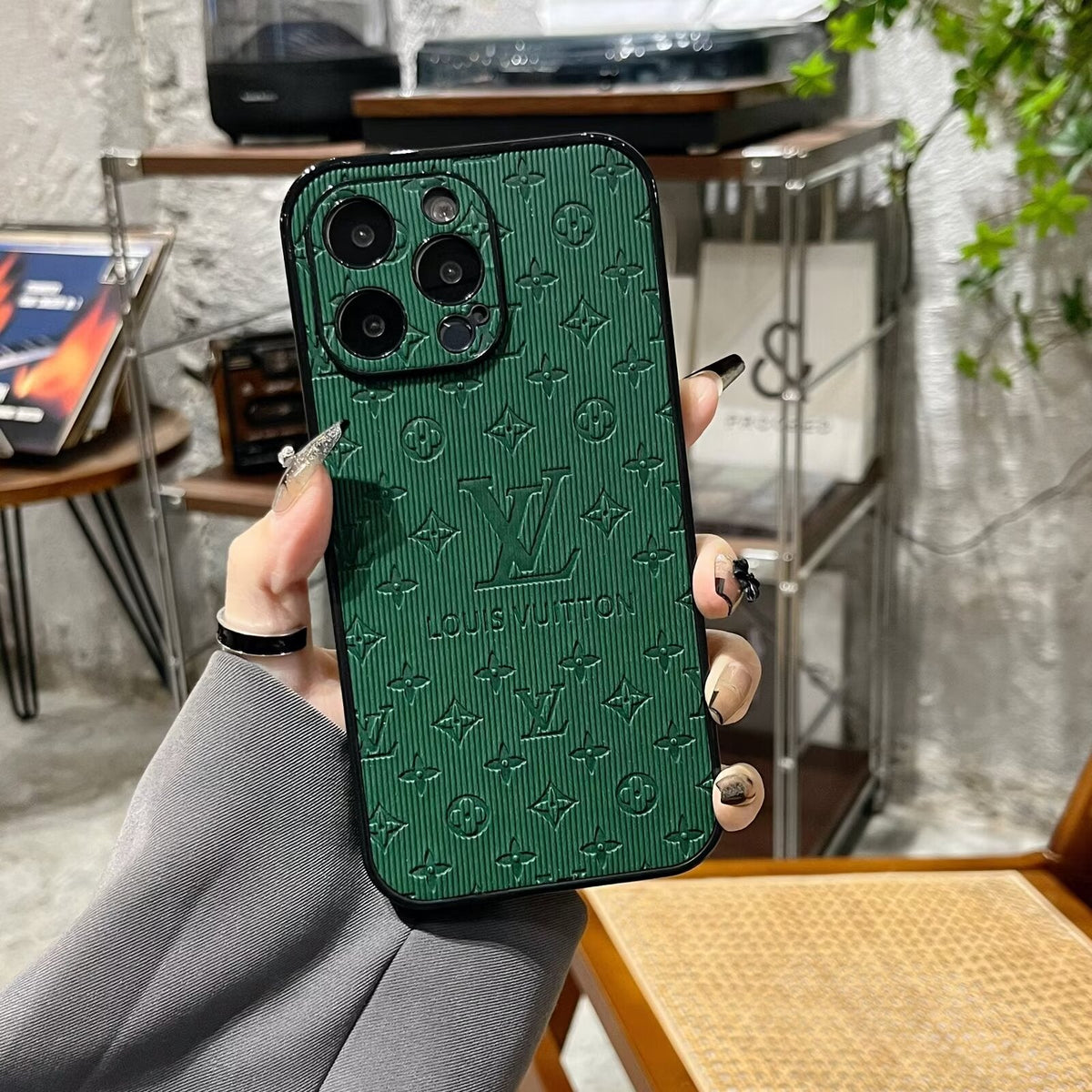 AAOO 3D Embossed Leather Phone Case for iPhone