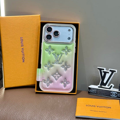AAOO Gradient Crystal Leder Handyhülle für iPhone 13-17