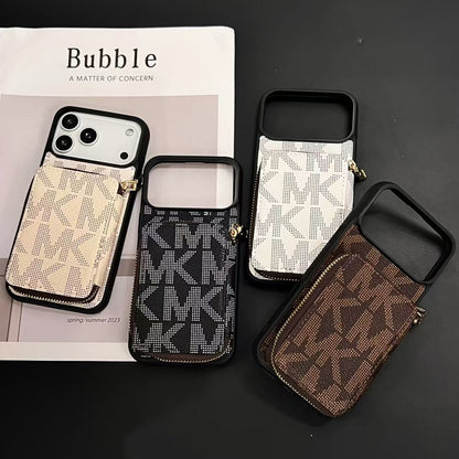 AAOO Luxury -Inspired Phone Case with Card Holder For iPhone 17 16 15 14