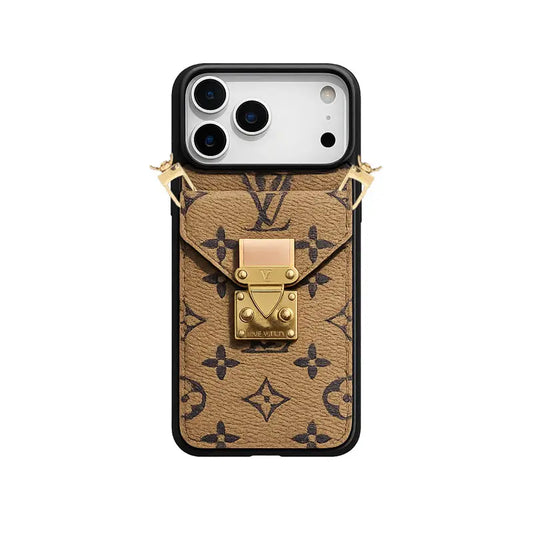 AAOO Premium Leather iPhone Case With Wallet And Crossbody Strap