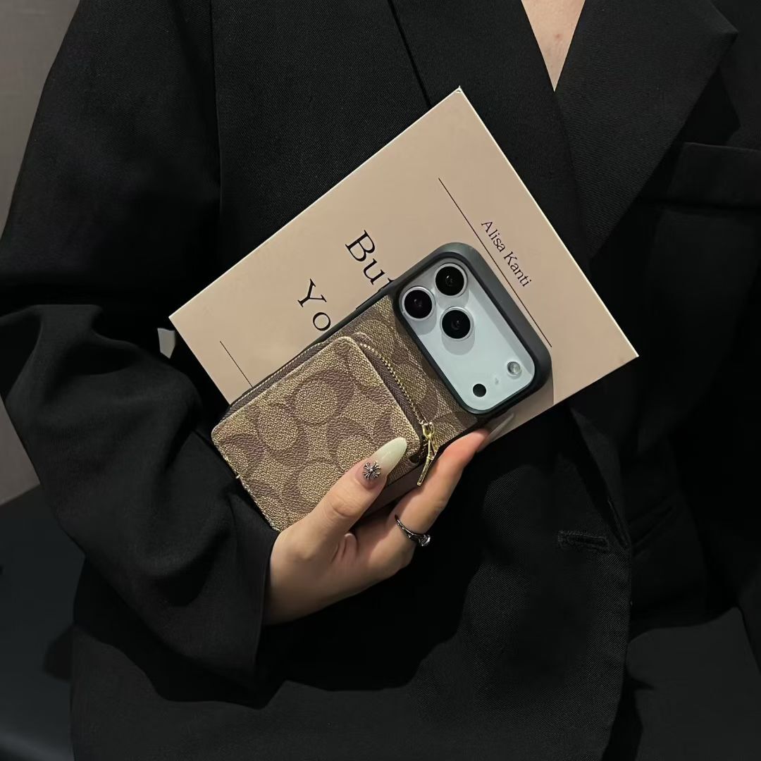 AAOO Luxus-Leder Handyhülle mit Kartenhalter für iPhone 12-17