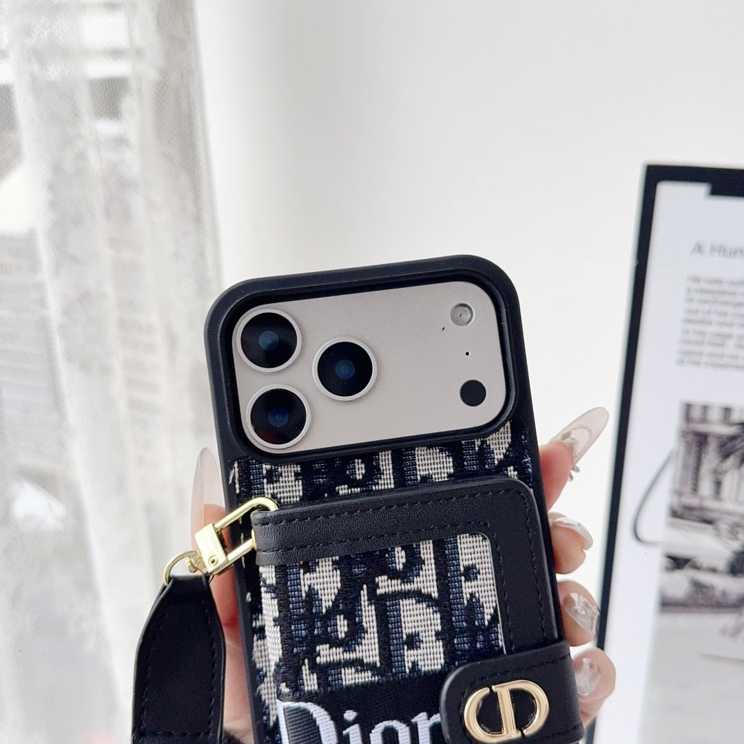 AAOO Leather Phone Case With Card Wallet And Strap For iPhone 17 16 15 14