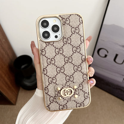 AAOO LEATHER PC HARD BACK Phone Case FOR IPHONE