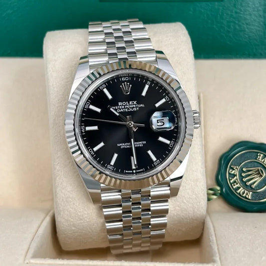 AAOO Datejust Schwarz Strichzifferblatt Uhr
