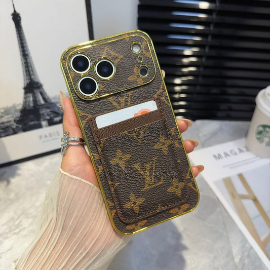 AAOO Luxury Phone Case with Card Holder For iPhone 12-17 Series