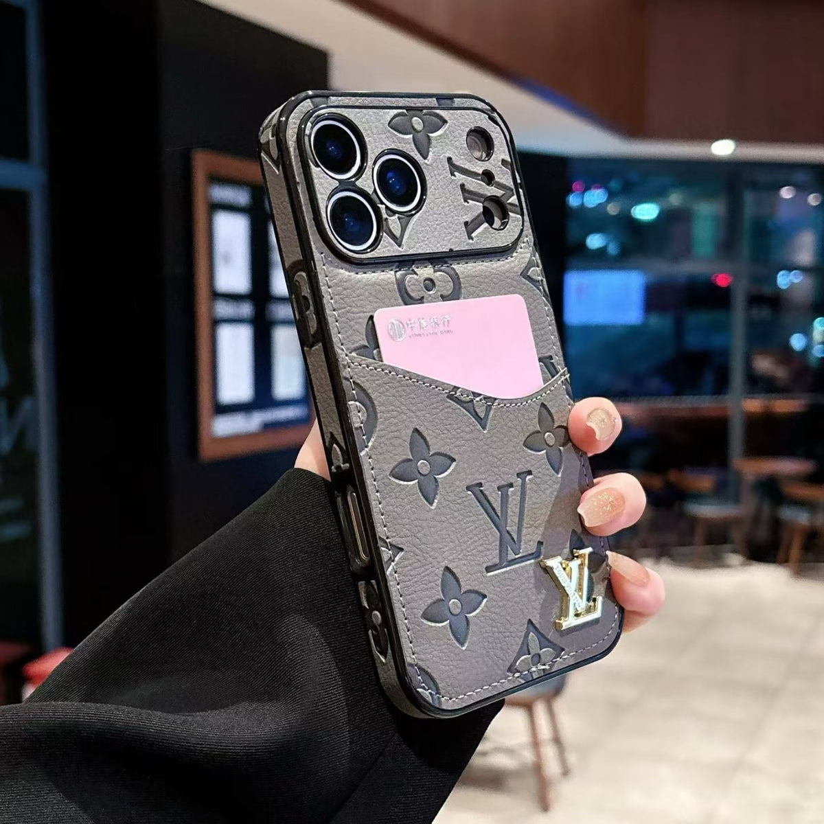AAOO Luxus-Handyhülle mit Kartenhalter für iPhone 12-17