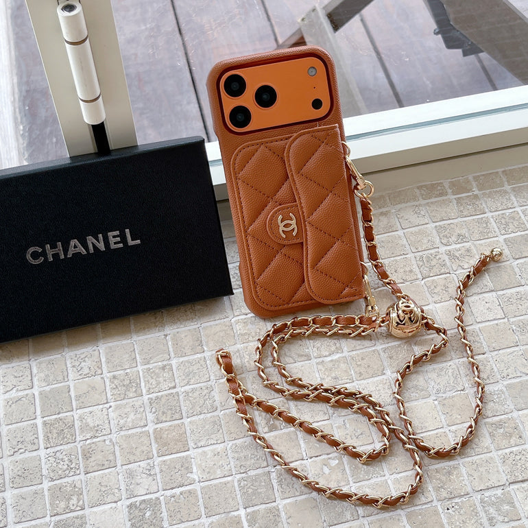 AAOO Premium Quilted Leather Crossbody Wallet Phone Case for iPhone 12 17 Series