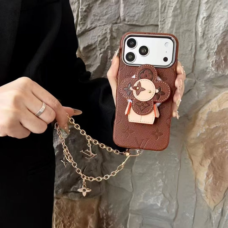 AAOO Premium Leder Handyhülle mit drehbarem Ständer für iPhone 13-17 Serie