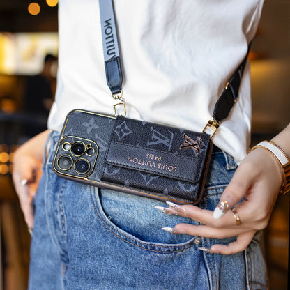 AAOO Luxury Leather Wallet Card Holder Phone Case For iPhone 13-17