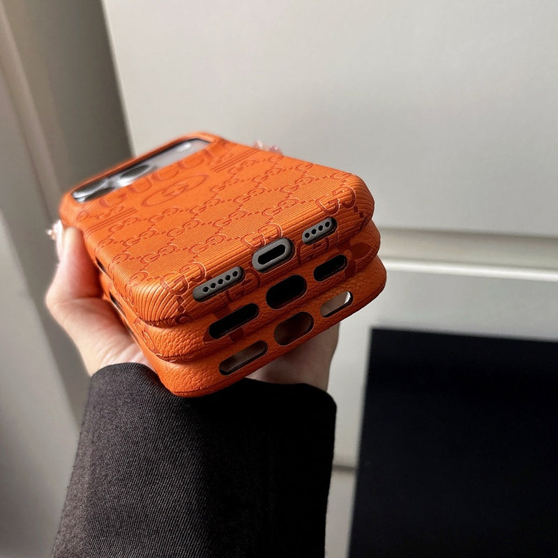 AAOO Luxuriöse Handyhülle aus gestepptem Leder für iPhone 12-17