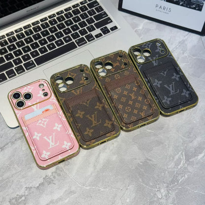 AAOO Luxus-Handyhülle mit Kartenhalter für iPhone 12-17 Serie