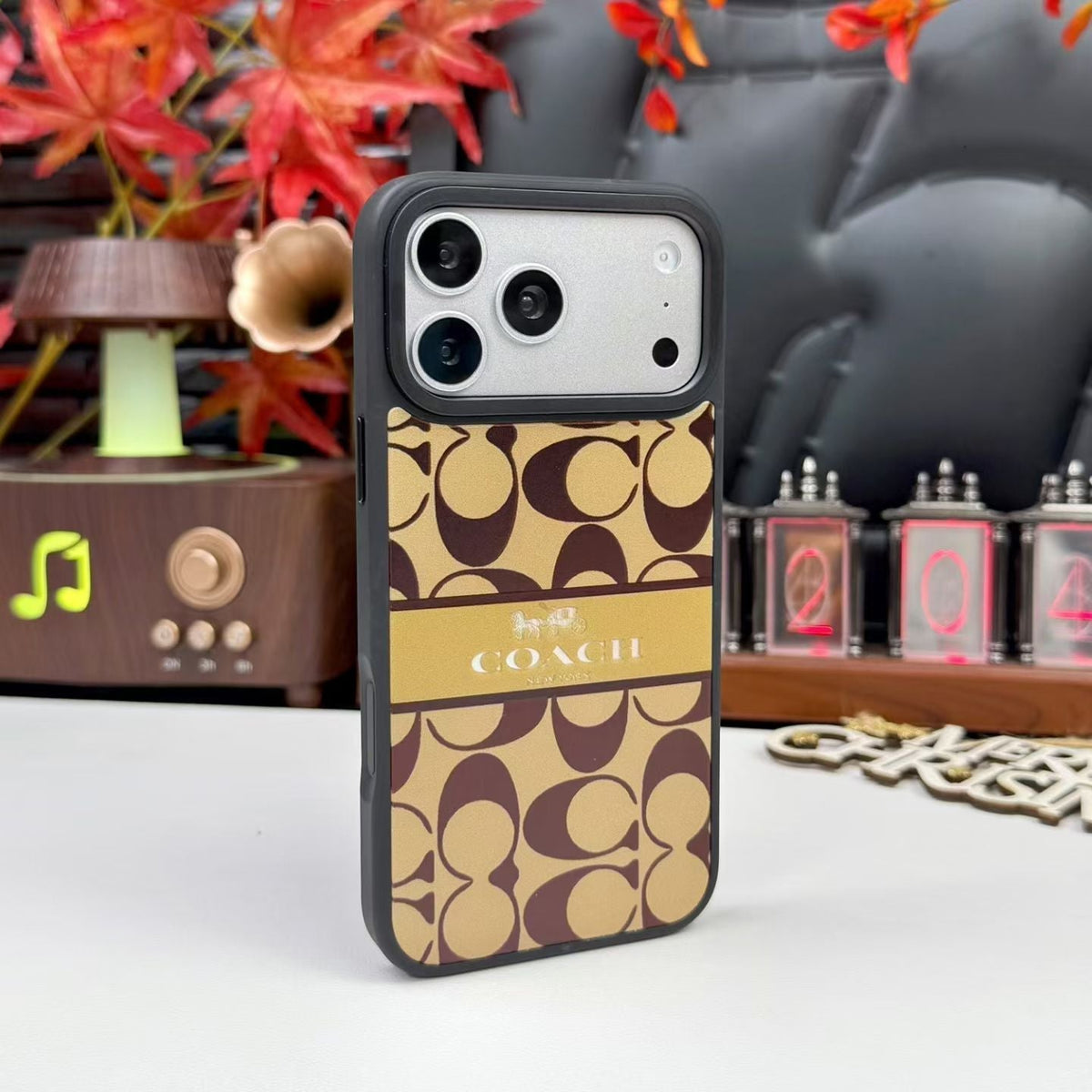 AAOO Klassische Signature Stoff iPhone Hülle Luxus Design Handyhülle