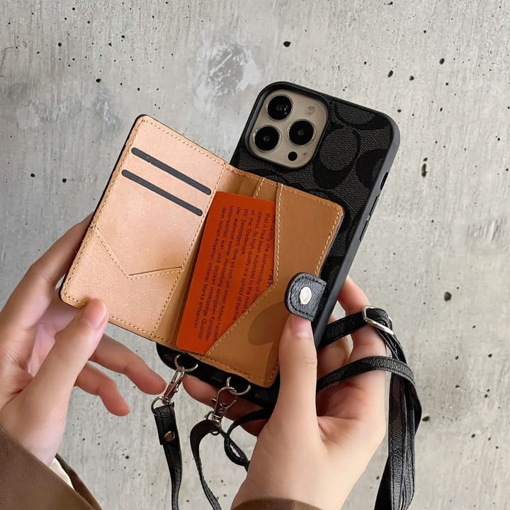 AAOO Kartenhalter Lederkette iPhone Hülle