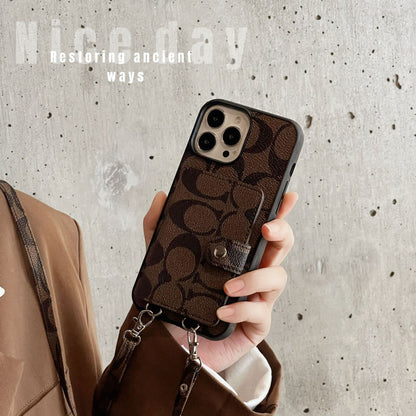AAOO Kartenhalter Lederkette iPhone Hülle