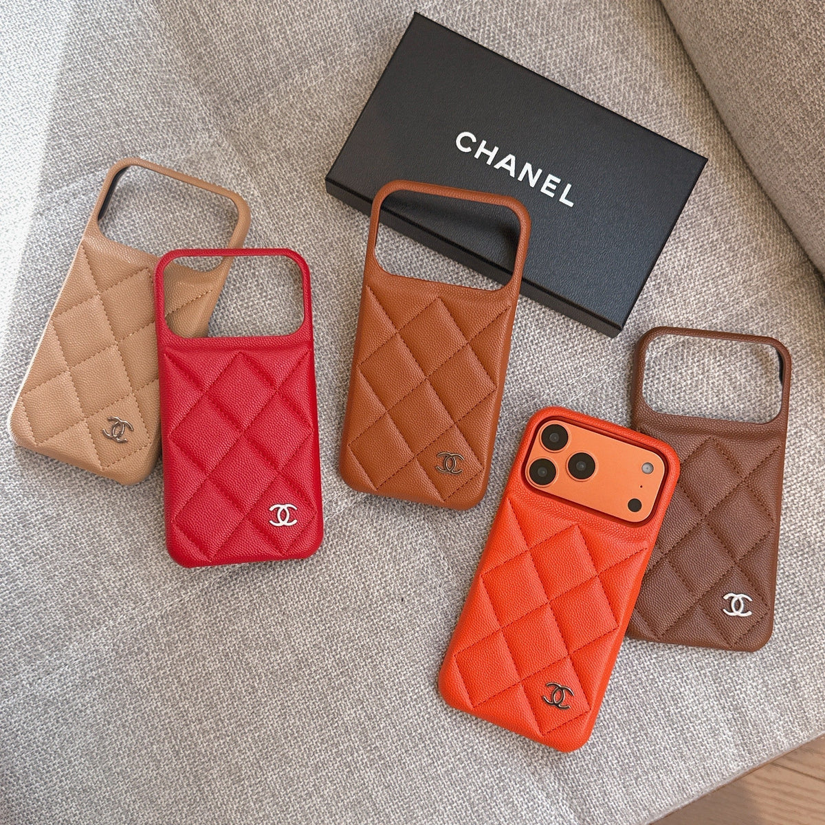 Chanel Classic Diamond Quilted Leather Case for iPhone 13-18 Pro & Pro Max