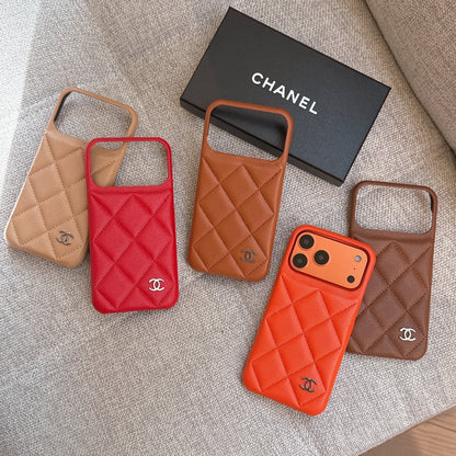 Chanel Classic Diamond Quilted Leather Case for iPhone 13-18 Pro & Pro Max