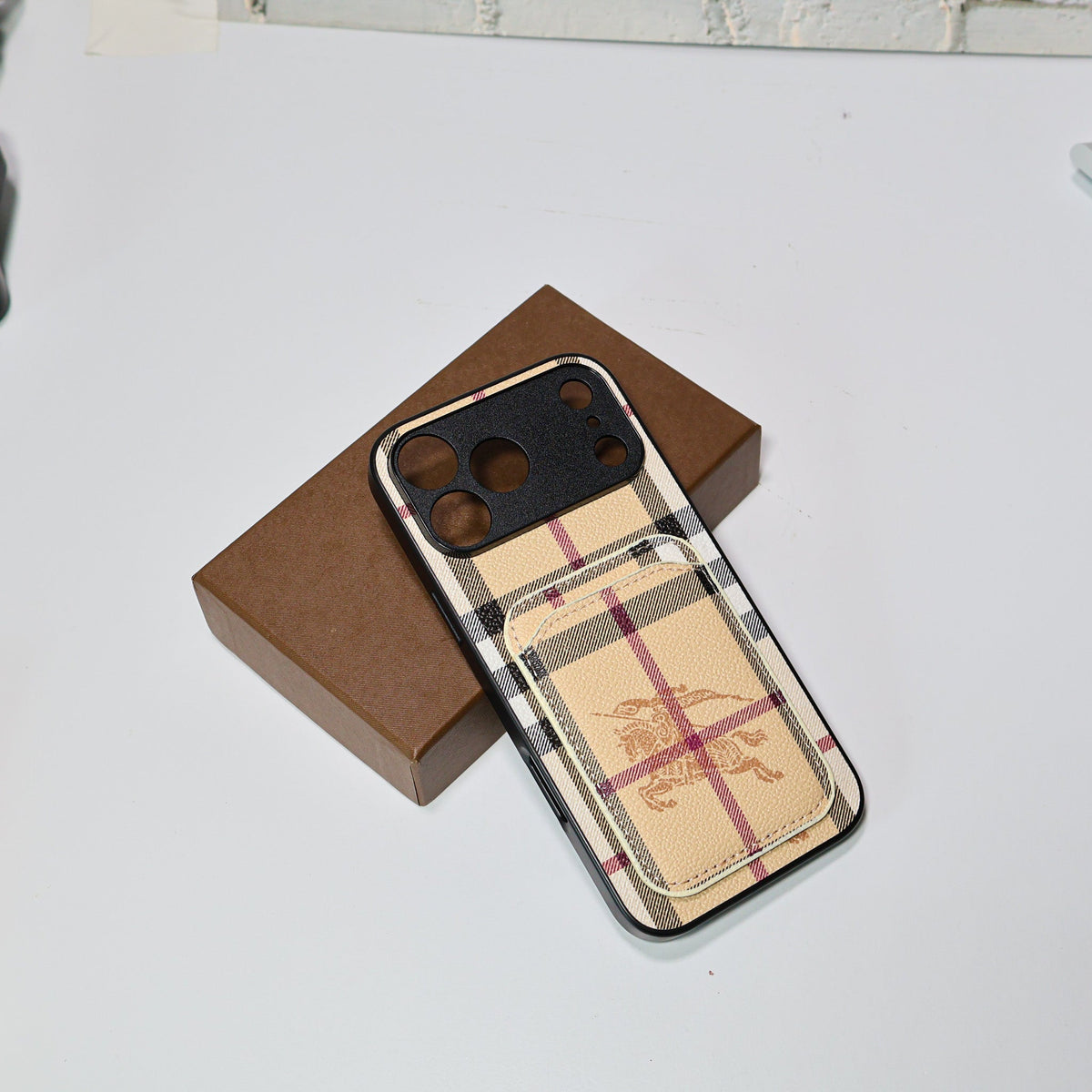 Luxury Brand Card Holder Phone Case for iPhone 12-18 Pro & Pro Max