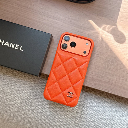 Chanel Classic Diamond Quilted Leather Case for iPhone 13-18 Pro & Pro Max
