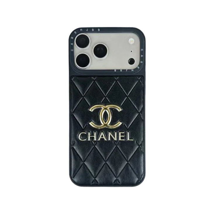 Luxury Classic Quilted Leather Chanel Phone Case for iPhone 13-18 Pro & Pro Max