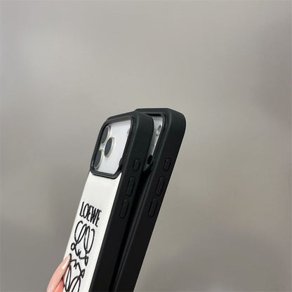 AAOO Luxury -Inspired Leather iPhone Case with Embossed Anagram