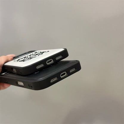 AAOO Luxury -Inspired Leather iPhone Case with Embossed Anagram