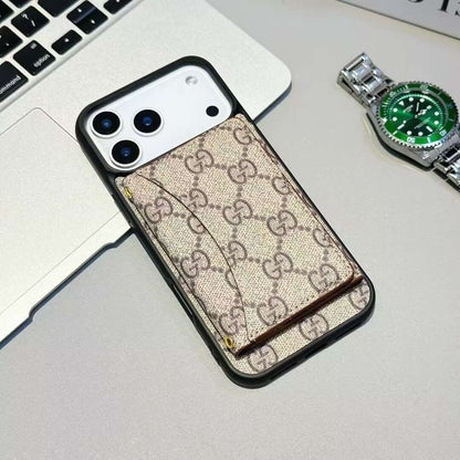 AAOO Luxury Card Holder Wallet Style Phone Case for iPhone 12-17 Series