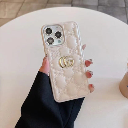 AAOO Luxury Stamped Leather iPhone Case for 13-18