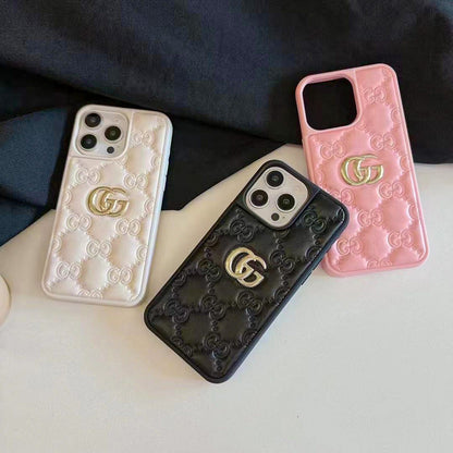 AAOO Luxury Stamped Leather iPhone Case for 13-18