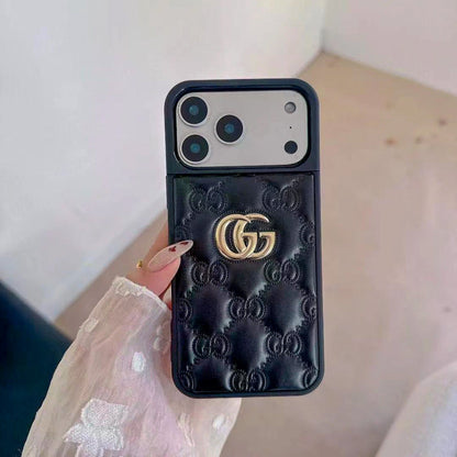 AAOO Luxury Stamped Leather iPhone Case for 13-18