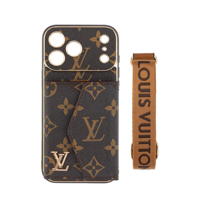 AAOO Luxury Canvas Leather Card Holder iPhone Case