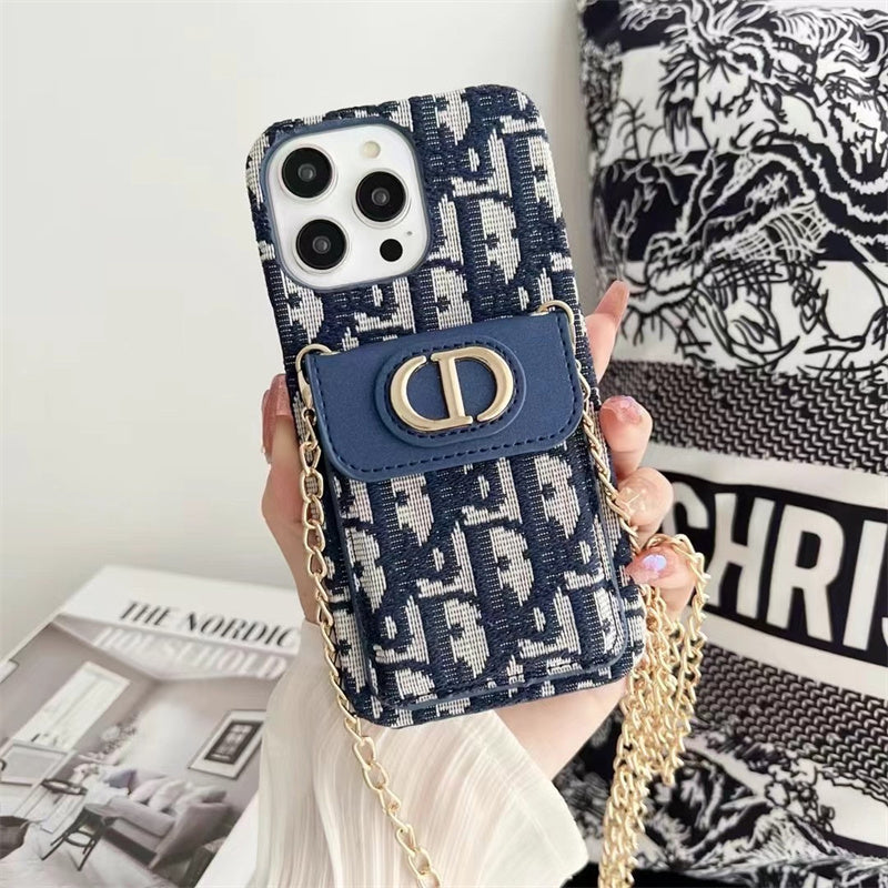 AAOO Luxury iPhone Case with Chain, Card Slot, and Metal