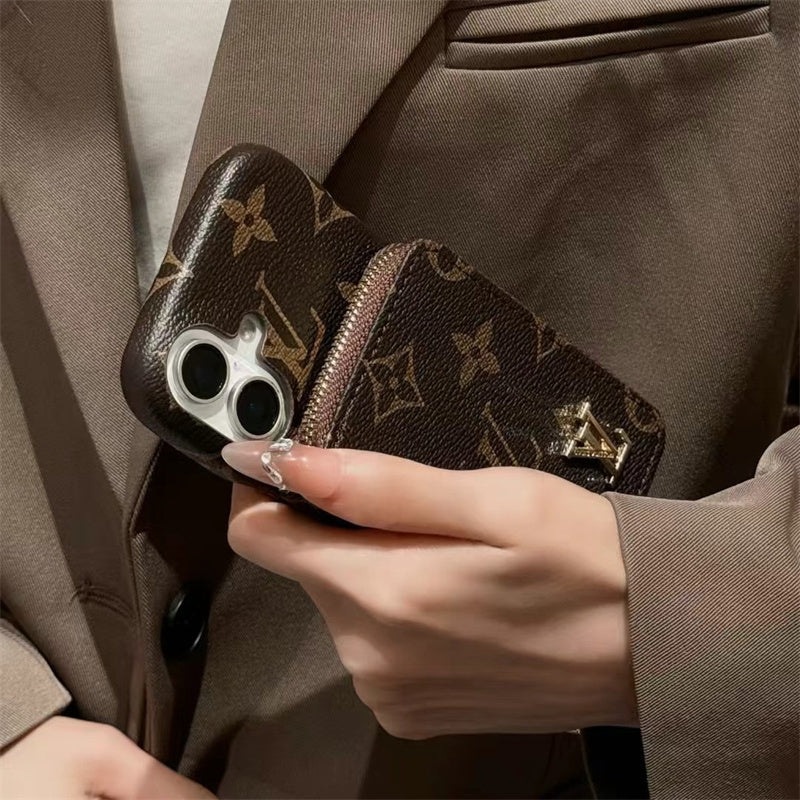 AAOO Leather iPhone Case with CardHolder Strap