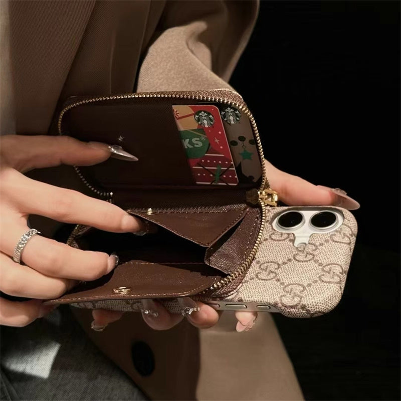 AAOO Leather iPhone Case with CardHolder Strap
