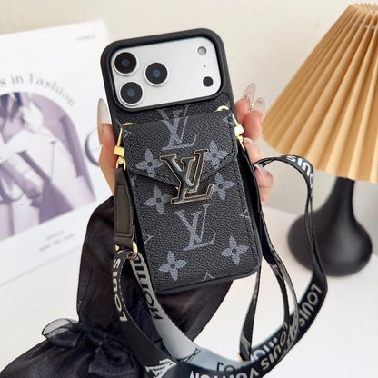 AAOO Leather Wallet Card Holder Phone Case For iPhone 12-17 Series