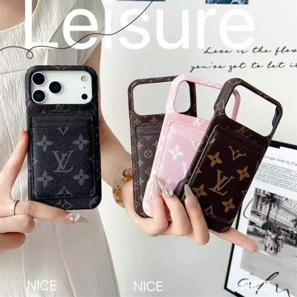 AAOO Leather Card Holder Phone Case for iPhone 12-17 Series