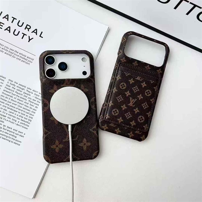 AAOO Leather Card Holder Phone Case for iPhone 12-17 Series