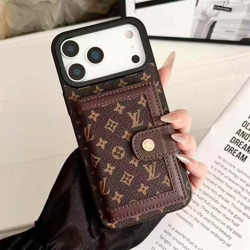 AAOO Leder Kartenhalter Handyhülle für iPhone 12-17 Serie