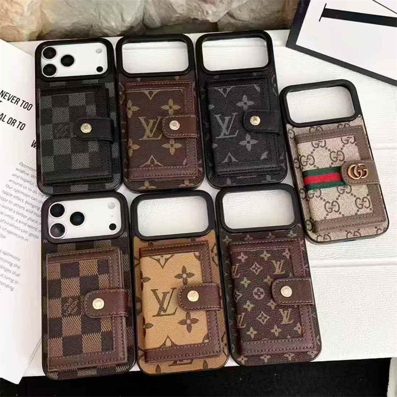 AAOO Leder Kartenhalter Handyhülle für iPhone 12-17 Serie