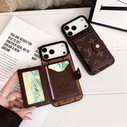 AAOO Leder Kartenhalter Handyhülle für iPhone 12-17 Serie