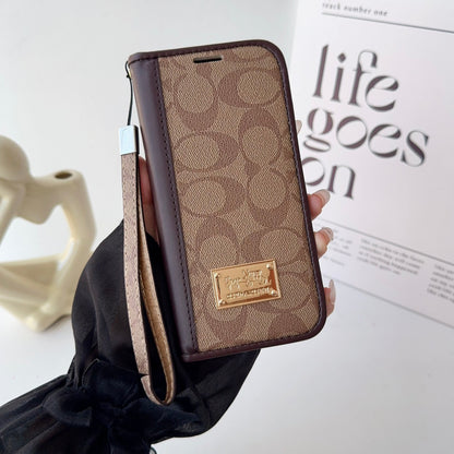 AAOO Leather Fold iPhone Case With Wallet And Strap